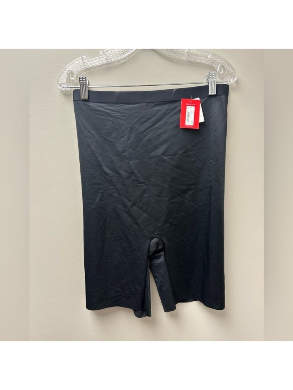 Spanx Black Mid Thigh Shaping Womens Shorts